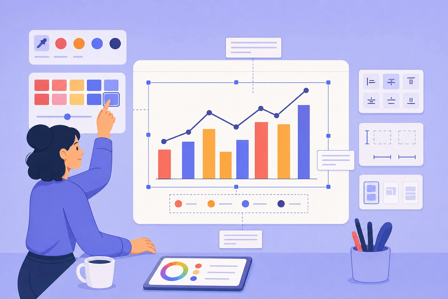 AI chart maker with editable colors and labels