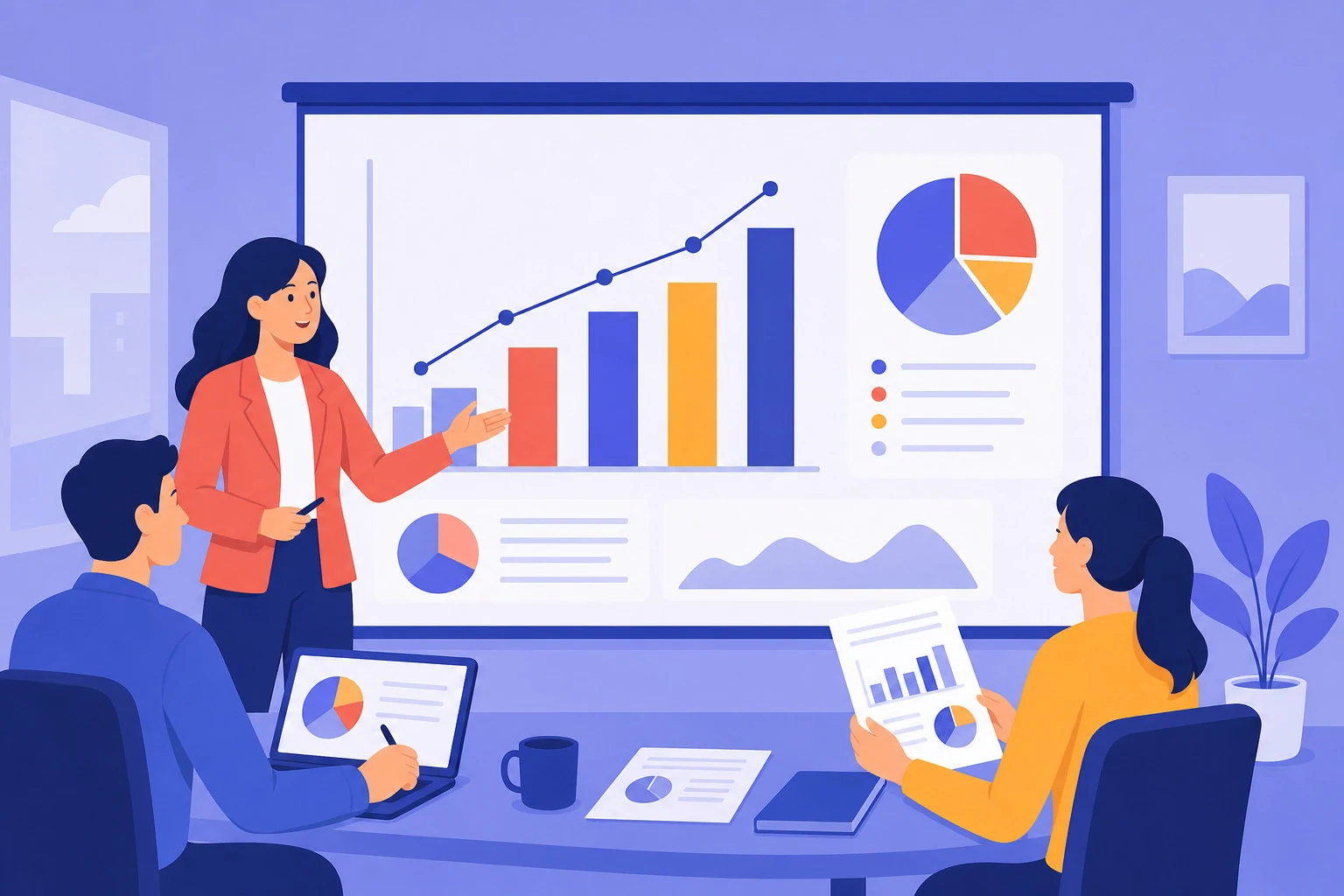 Professional chart prepared for a business presentation
