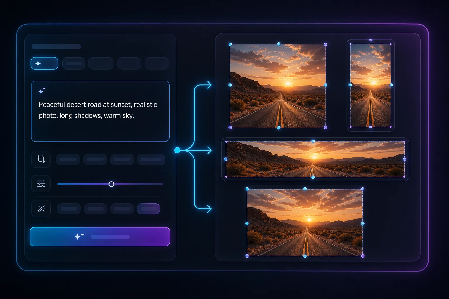 AI image sizes for social web and ad formats