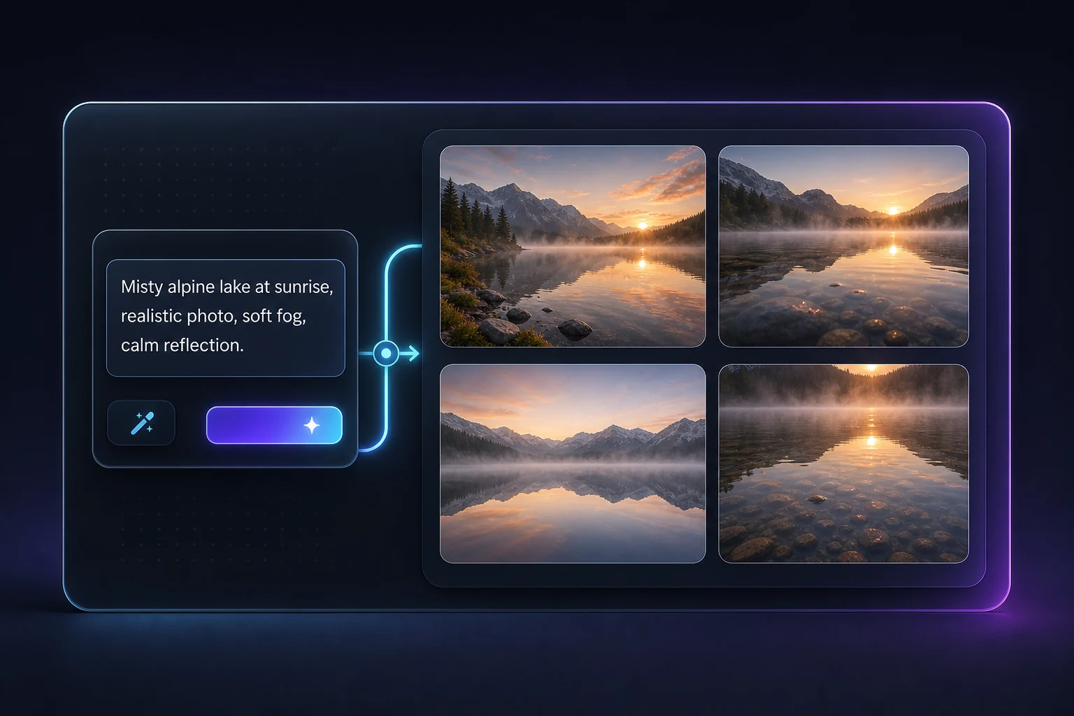 Text prompt turning into realistic AI image results