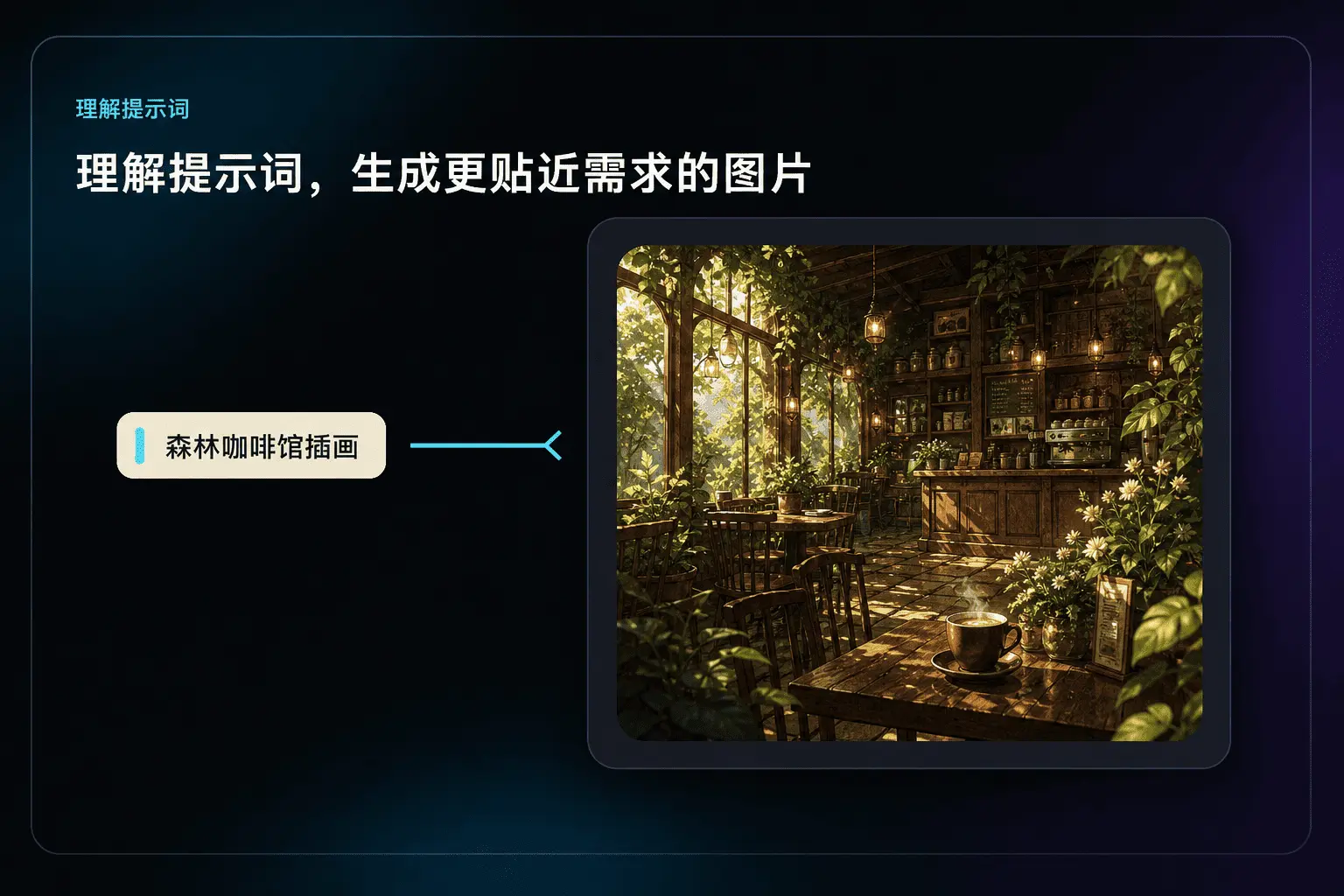 AI 图片生成器理解提示词并生成更贴近需求的图片