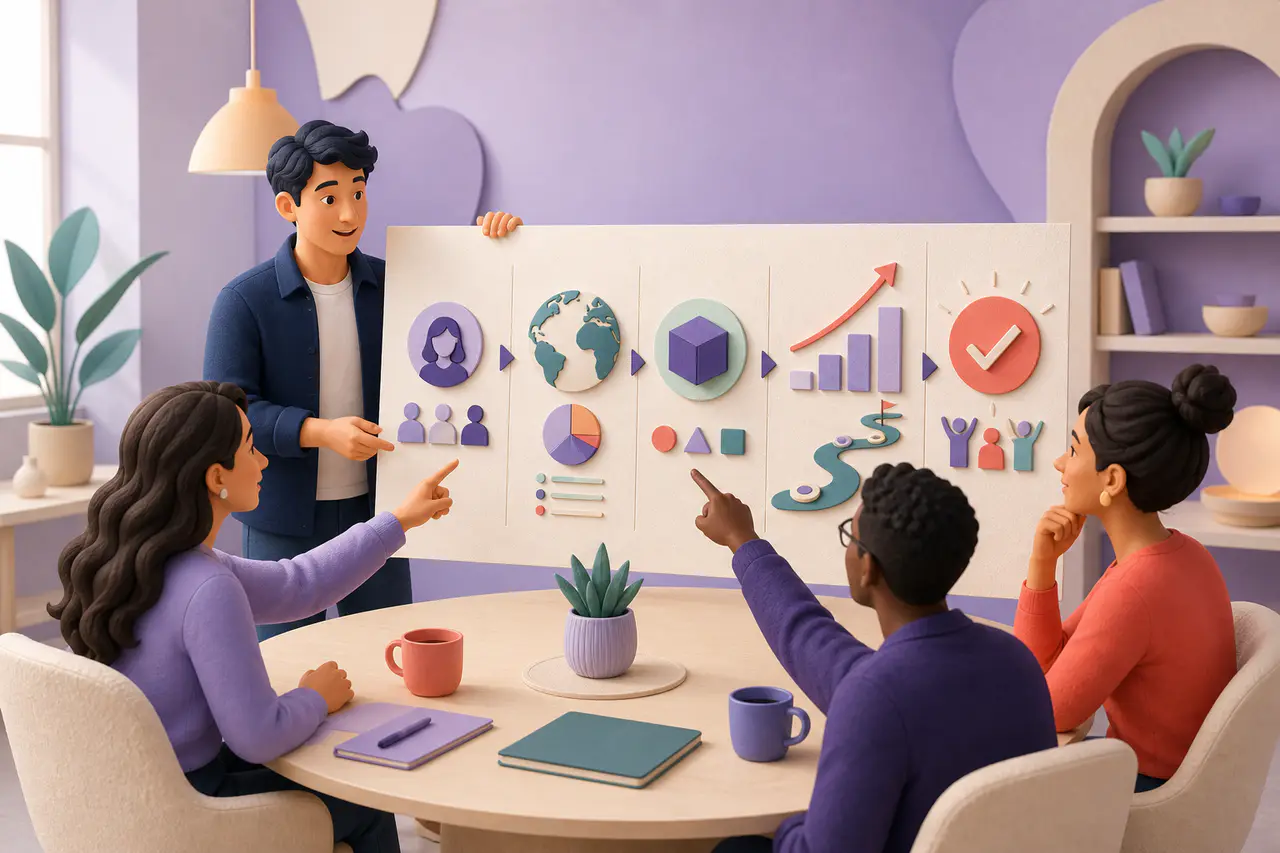Founder presenting a pitch deck to a business audience