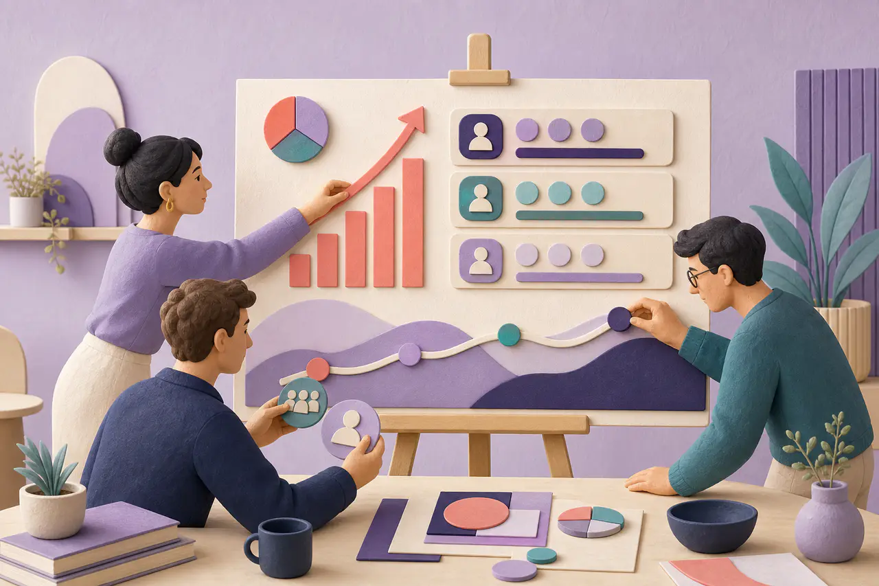 Startup team reviewing proof points in a pitch deck