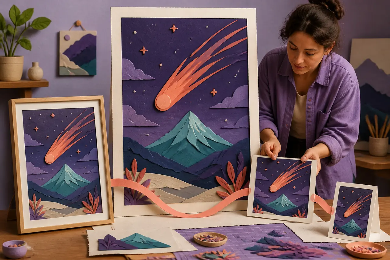 Creative team adapting a single poster concept for print and social channels
