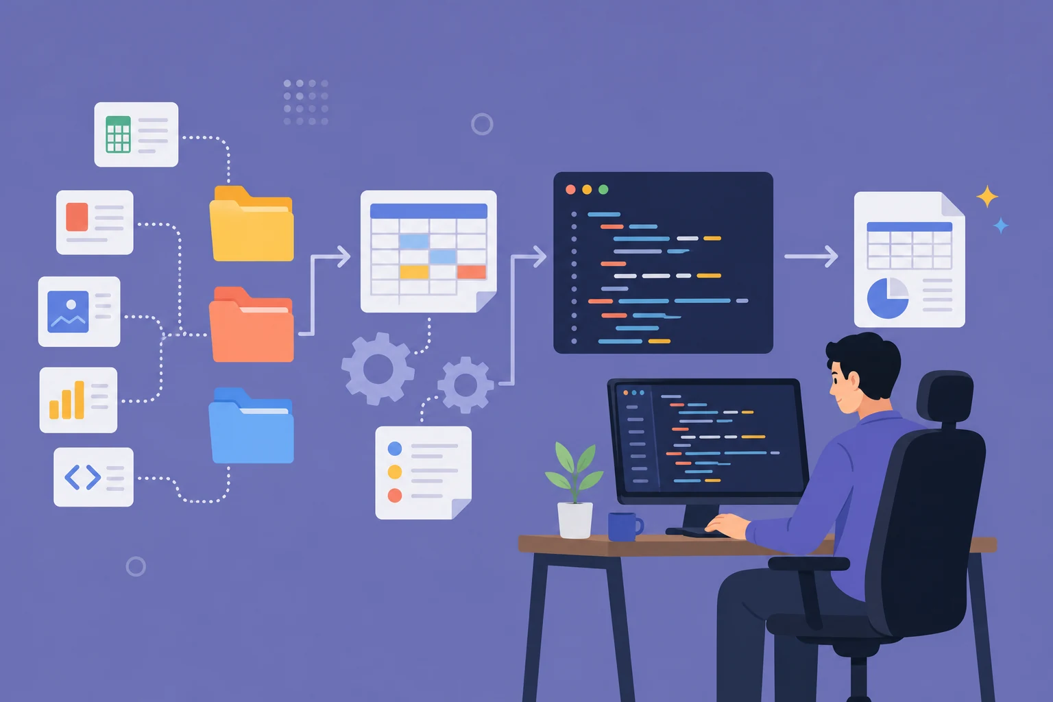 Generated Python workflow for file organization and data cleanup automation