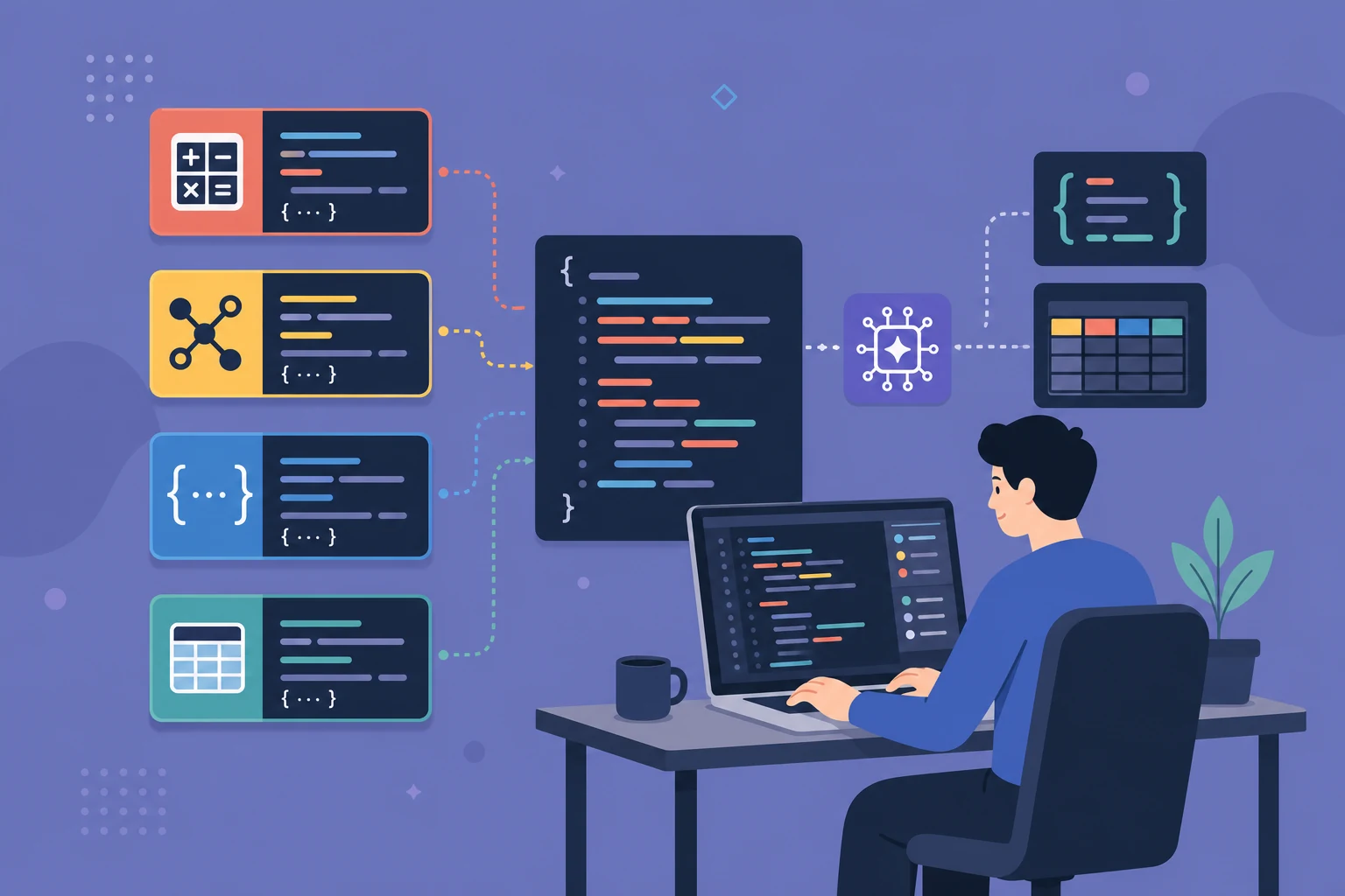 AI Python generator creating modular Python functions for calculations and API tasks