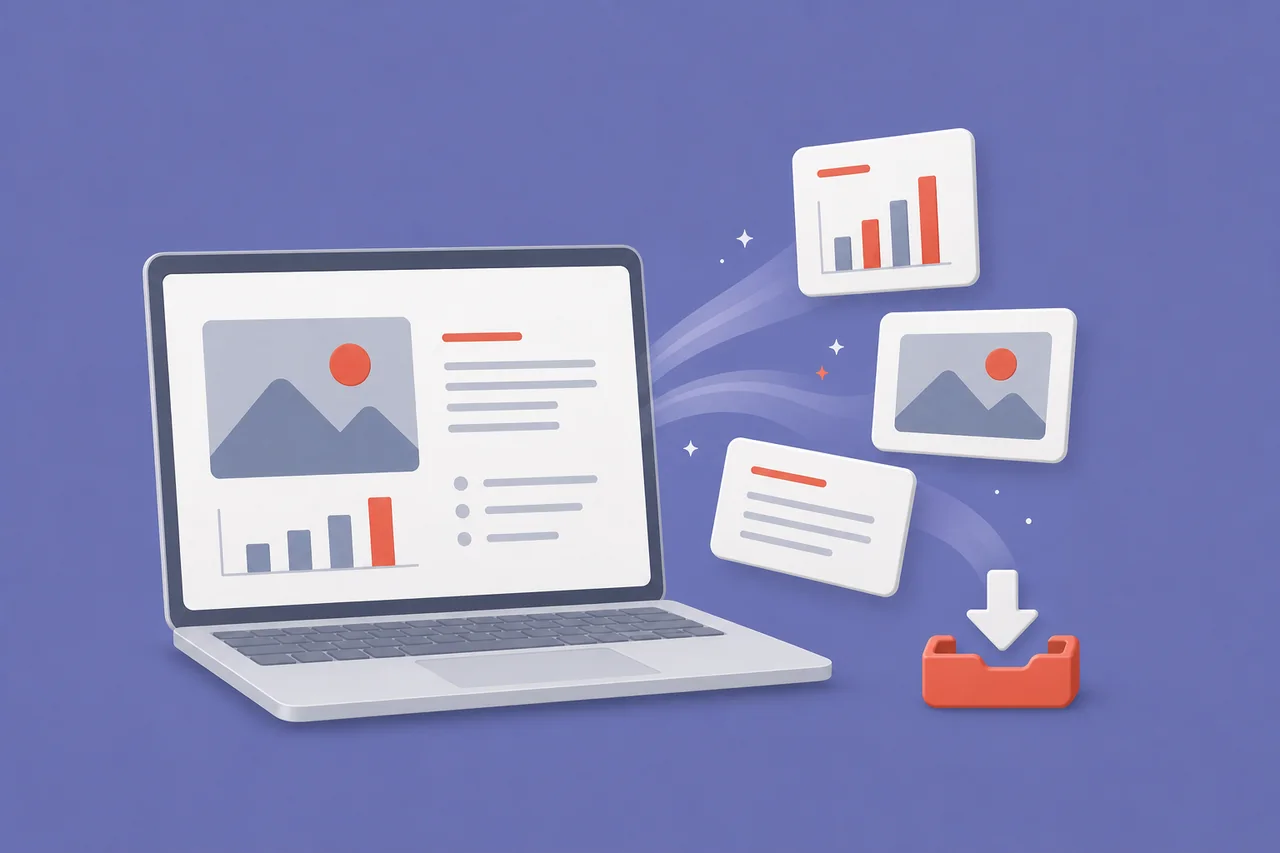 Editable presentation elements exported as a PowerPoint file