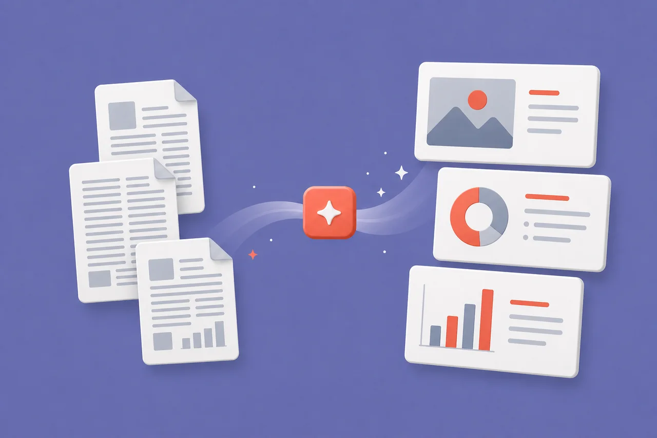Dense PDF pages simplified into readable presentation slides