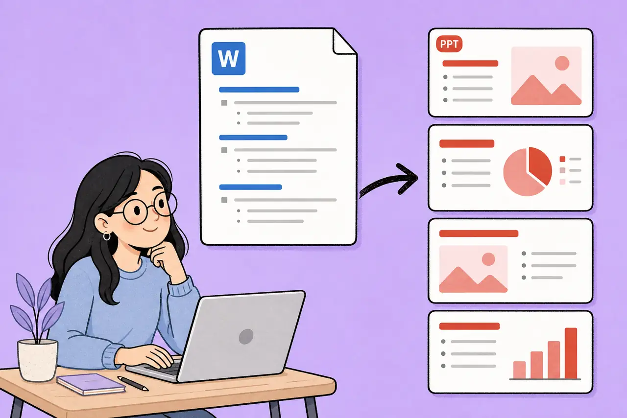 Word document outline organized into presentation slides