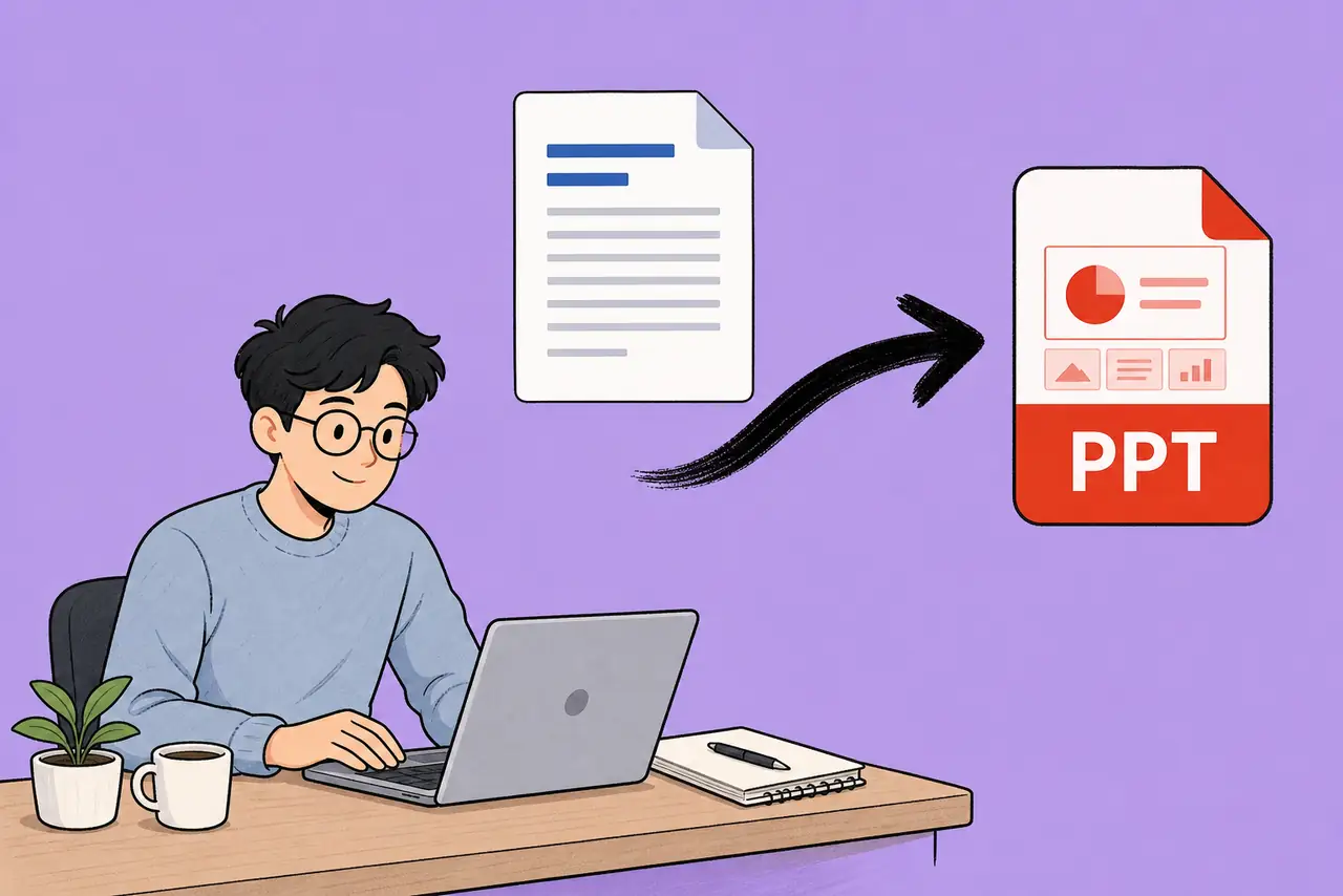 Word document converted into a PowerPoint presentation